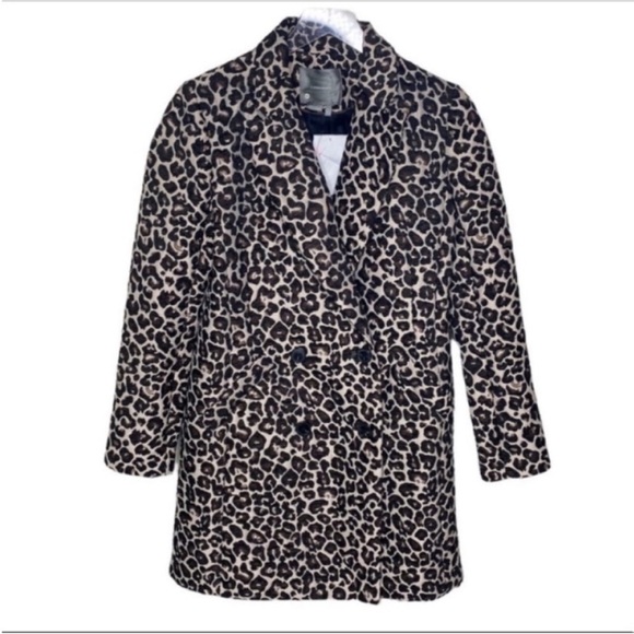 BY ANTHROPLOGIE Johanna Longline Leopard Blazer Coat NEW - Picture 3 of 10